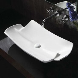 Vasque pour salle de bain Asymétrique - Céramique - 78x38 cm - Stage