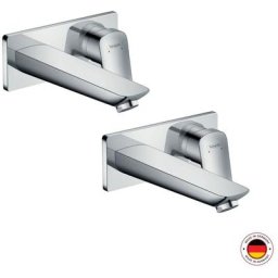 Lot de 2 Mitigeur lavabo mural Hansgrohe Logis Economie d eau, Sans corps encastré