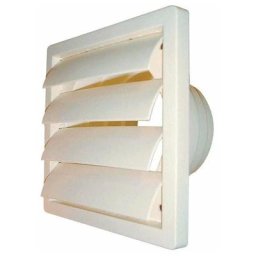 Grille - Bouche d'évacuation à clapet blanc 155 x 155 pour hotte,vmc ou sèche linge DMO