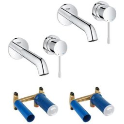 Grohe - Façade mitigeur monocommande Essence 2 trous lavabo Taille + corps encastré m X2