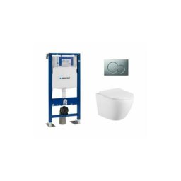 Pack Geberit UP320 + Cuvette sans bride kelos Blanc Mat+ Plaque Sigma Chromé Mat