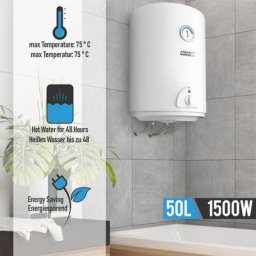 Chauffe-Eau Électrique - Réservoir avec Capacité de 50 Litres, Puissance 1500W, Thermostat à 75° c