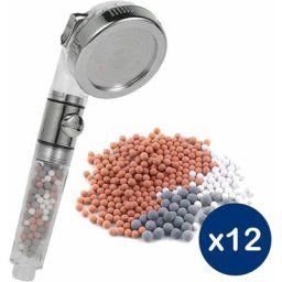 Organize - Pommeau Douche Économie eau 3 Jets Haute pression Filtre à eau 3 anti-chlore - Douchette