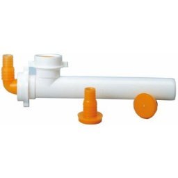 Raccord blanc horizontal 2 sorties diamètre 40mm, pour prises machine à laver ou lave vaisselle.
