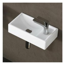Lave mains suspendu 41x23x10 cm mini vasque- céramique blanche - Meje