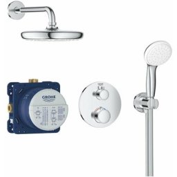 Grohe - Grohtherm - Set de douche Tempesta 210 avec mitigeur thermostatique encastré, chrome