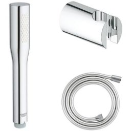 Flexible de douche Grohe Twistfree VitalioFlex Silver 1500 chromé + Support mural pour douchette