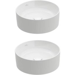 Lot de deux vasques à poser rondes villeroy et boch Collaro, Blanc