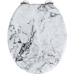 Wenko - Abattant wc Original Onyx, abattant wc fixation acier inox, mdf aspect marbre, 34,5x41 cm,