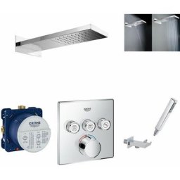 Grohe - Set de douche encastré SmartControl Cascade et pluie