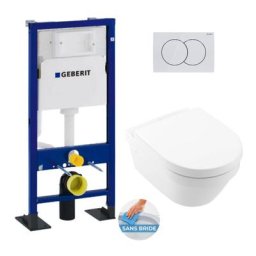 Pack wc Bati-support autoportant duofix + wc suspendu Villeroy & Boch Architectura, fixations