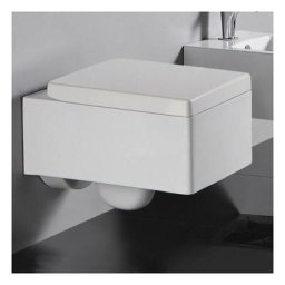 Rue Du Bain - wc Suspendu Rectangulaire - Avec Abattant - Céramique Blanc - 52x39 cm - Kube