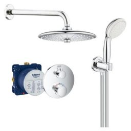 Grohe - Grohtherm Set de douche encastré avec mitigeur thermostatique, douche de tête 260mm 3 jets