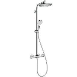Hansgrohe - Colonne de douche Crometta s 240 EcoSmart chromé, tablette d angle, Sans nettoyant