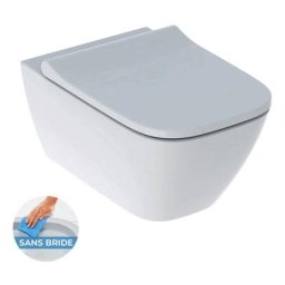 Geberit - Smyle Square wc suspendu Rimfree avec fixations invisibles, caréné, avec abattant