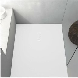 Stano. - Receveur de douche 90 x 90 cm extra plat fusion en résine surface ardoisée blanc - Blanc