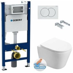 Pack wc Bâti-support + wc Swiss Aqua Technologies Infinitio sans bride, fixations invisibles +