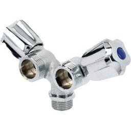 Robinet double de machine à laver laiton chromé Garis B01-RMLDB