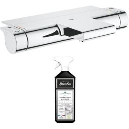 Grohe - Mitigeur thermostatique bain/douche avec tablette Grohtherm 2000, Avec nettoyant