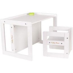 Kiddymoon - Table Et Chaise Pour Enfants Petit Bureau, Blanc - blanc