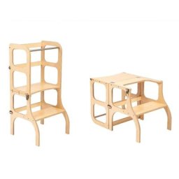 Step'n'Sit Tour d'apprentissage pliable en bois Aides de cuisine Montessori pour enfants Chaise