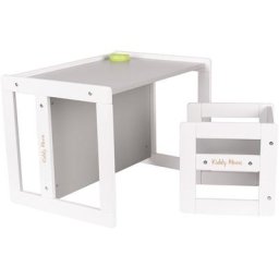 Kiddymoon - Table Et Chaise Pour Enfants Petit Bureau, Blanc/Gris - blanc/gris