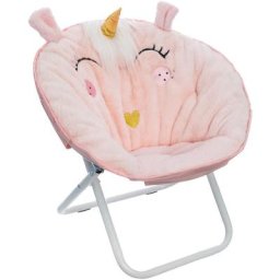 Fauteuil licorne rond et pliable Rose Clair ø 50 x 55 cm - Rose Clair