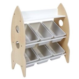 Meuble de rangement pour enfants 6 bacs Sweet Fusée - Gris