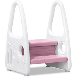 Marchepied enfant Marchepied pour enfant,Tour d'apprentissage,Avec 2 marches en plastique,Rose,Pour