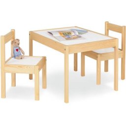 Pinolino - Ensemble de table et chaises pour enfants 'Olaf', 3 pièces - clair