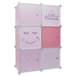 Ac-déco - Rangement modulable - 6 cubes - l 60 x l 30 cm x h 90 cm - Rose - Livraison gratuite