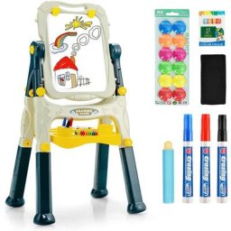 Costway - 2en1 Tableau Enfant 2 Faces Noir Craies et Magnétique Blanc 2 Hauteurs