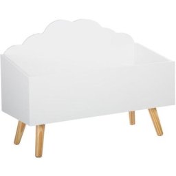 Coffre de rangement nuage - l 58 cm x p 28 cm x h 45 cm - Blanc - Livraison gratuite - Blanc
