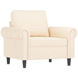 Fauteuil Crème 60 cm Velours Vidaxl Crème