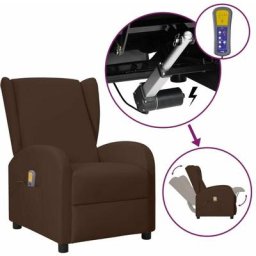 Fauteuil inclinable de massage à oreilles Marron Similicuir Vidaxl Marron
