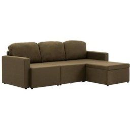 Vidaxl - Canapé-lit modulaire 3 places Marron Tissu Marron