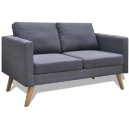 Vidaxl - Canapé à 2 places Tissu Gris foncé Gris foncé