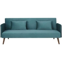 Drawer - Canapé convertible 3 places velours - Nielson - Couleur - Bleu Canard