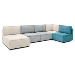 Canapé modulable Bobochic Canapé d'angle fixe 100% modulable nihad tissu velours côtelé 3