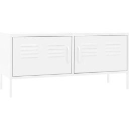 Meuble tv Blanc 105x35x50 cm Acier Vidaxl Blanc