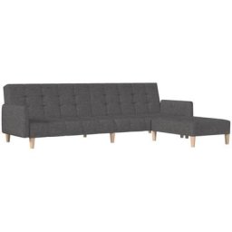 Vidaxl - Canapé-lit à 2 places avec repose-pied Gris foncé Tissu Gris foncé