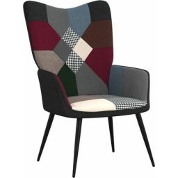 Chaise de relaxation Patchwork Tissu Vidaxl Noir
