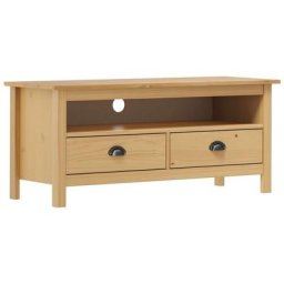 Meuble tv Hill Range Marron miel 110x40x47cm Bois de pin solide Vidaxl Marron