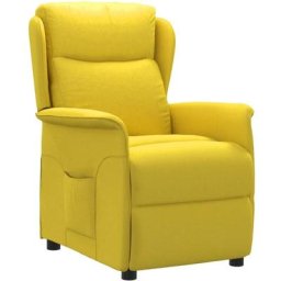 Fauteuil inclinable Jaune clair Tissu Vidaxl Jaune clair