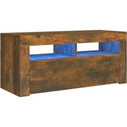 Meuble tv avec lumières led Chêne fumé 90x35x40 cm Vidaxl Chêne fumé