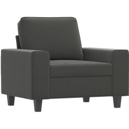 Vidaxl - Fauteuil Gris foncé 60 cm Tissu microfibre Gris foncé