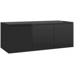 Meuble tv Noir brillant 80x34x30 cm Aggloméré Vidaxl noir brillant