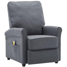 Vidaxl - Fauteuil inclinable de massage Gris foncé Tissu Gris foncé