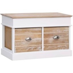 Vidaxl - Banc d'entrée 70 x 35 x 45 cm Bois de Paulownia Blanc et marron