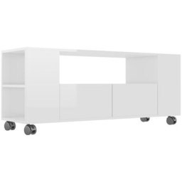 Meuble tv Blanc brillant 120x35x48 cm Bois d'ingénierie Vidaxl High gloss white